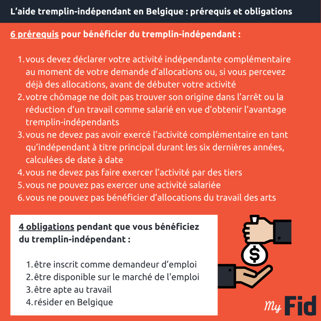 Prérequis et obligations liés à l’aide tremplin-indépendant en Belgique