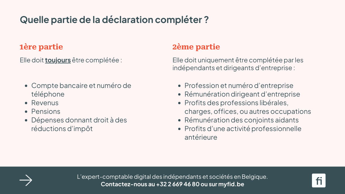 Déclaration d'impôts en 2 parties